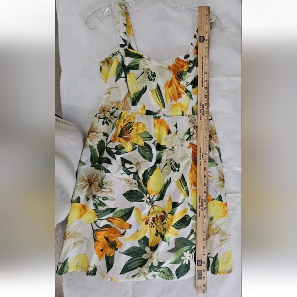 Marled Brand Lemon Floral Tropical Dress Sundress Yellow White Green - Picture 9 of 9